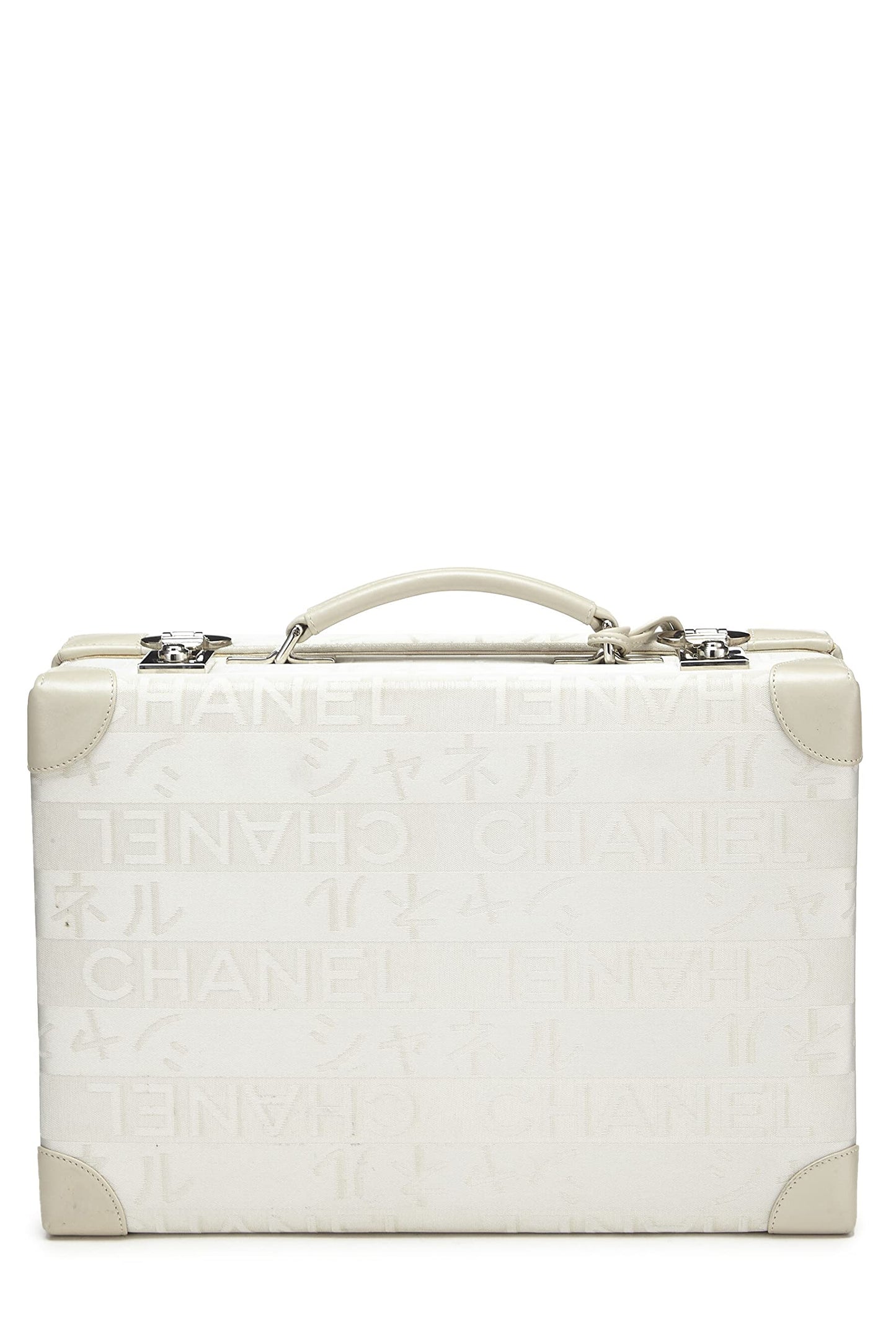 Chanel, Maletín Ginza LTD de satén blanco pre-Loved, Blanco