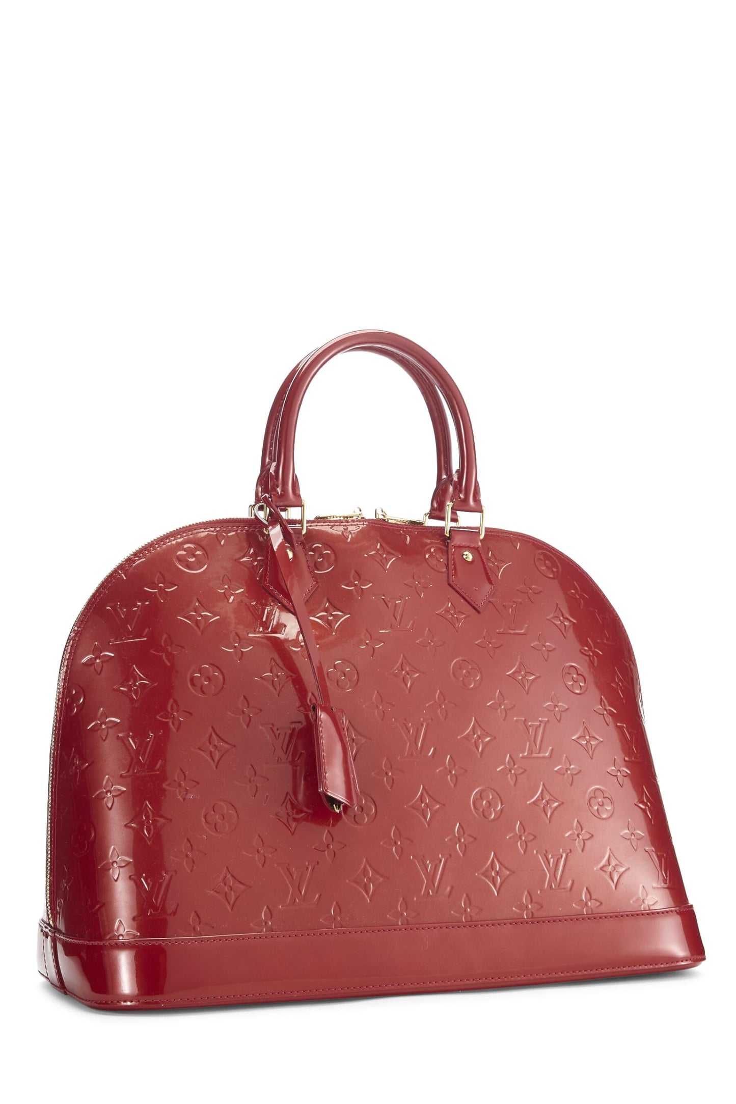 Louis Vuitton, Pre-Loved Cerise Monogram Vernis Alma MM NM, Rojo