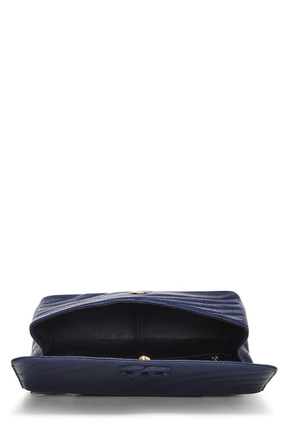 Chanel, Pre-Loved Navy Caviar Diagonal Jumbo Flap, Blue