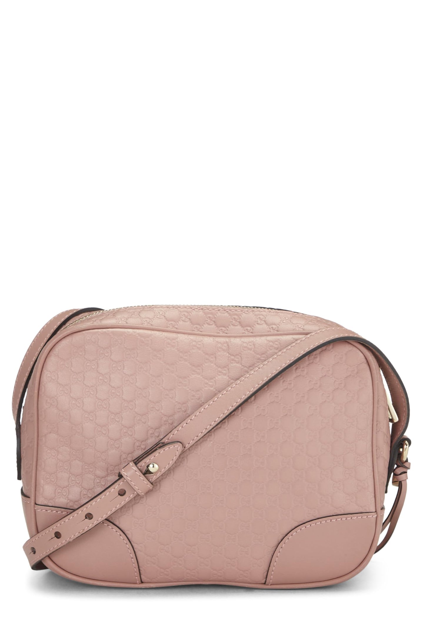 Gucci, sac à bandoulière Bree en cuir Microguccissima rose d'occasion, rose