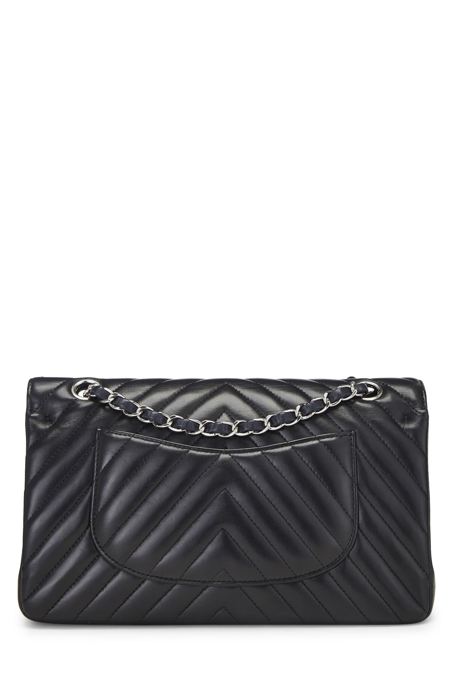 Chanel, Pre-Loved Black Chevron Lambskin Classic Double Flap Medium, Black