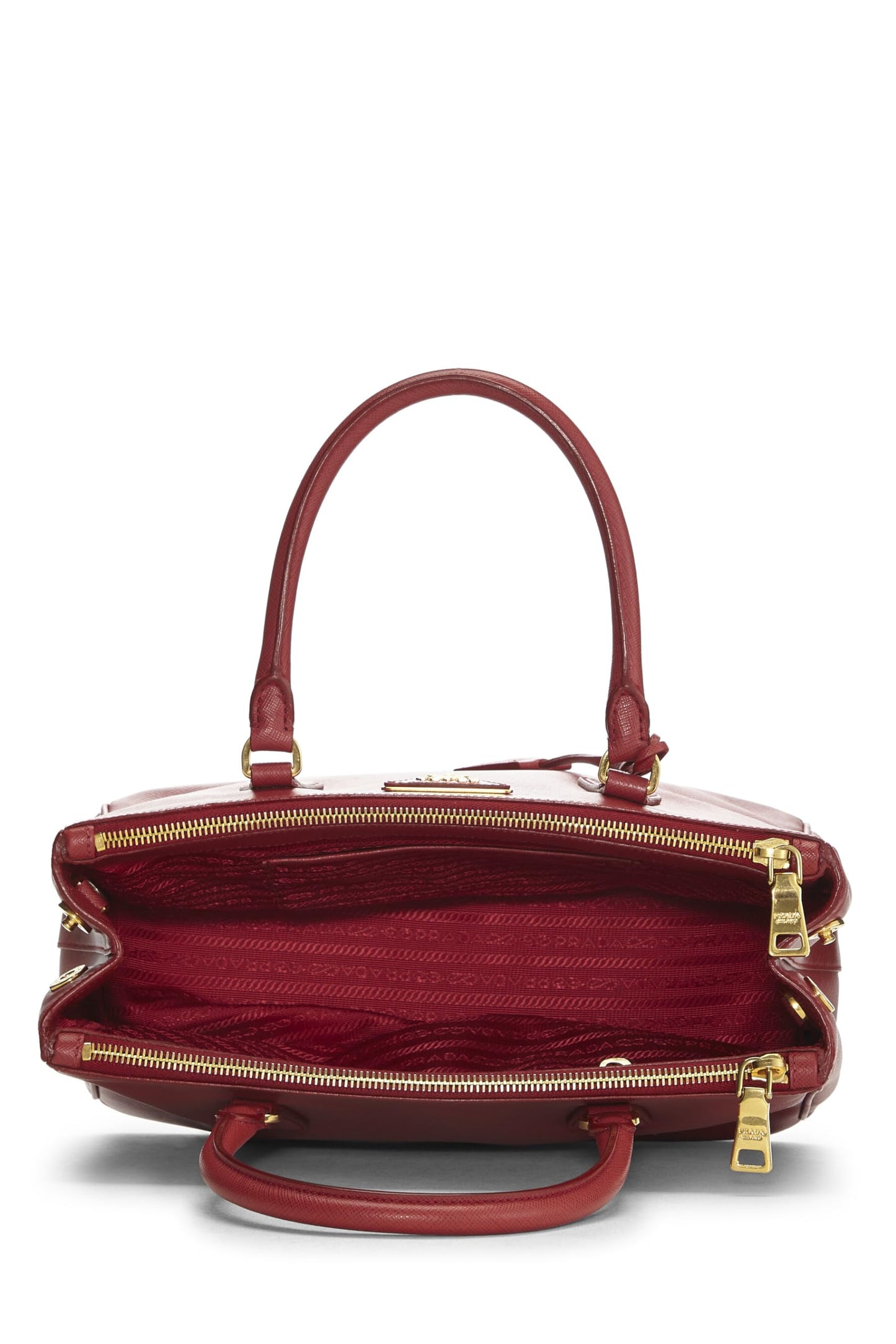 Prada, sac fourre-tout Executive moyen en saffiano rouge d'occasion, rouge