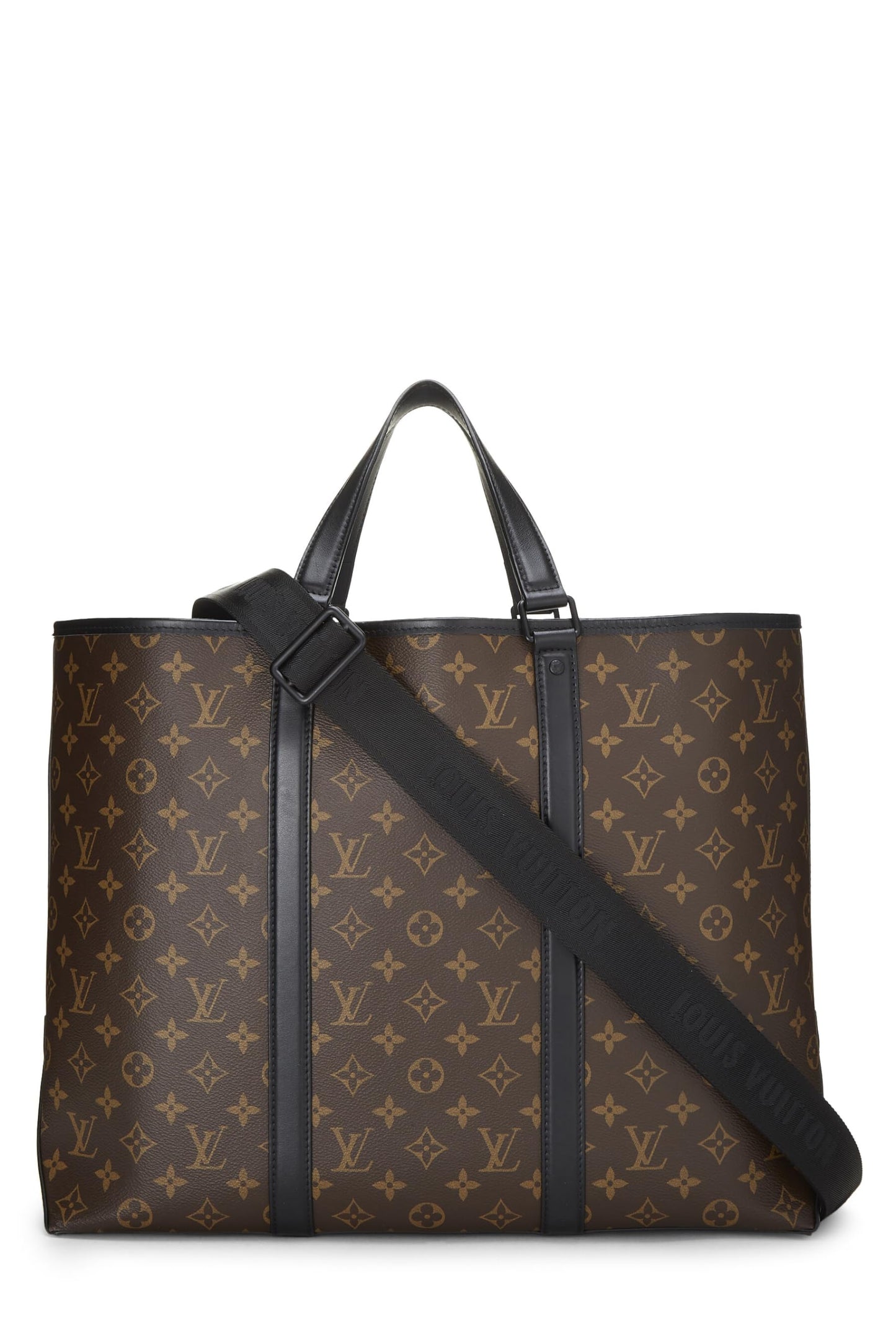 Louis Vuitton, Pre-Loved Black Monogram Canvas Macassar Weekend Tote GM, Black