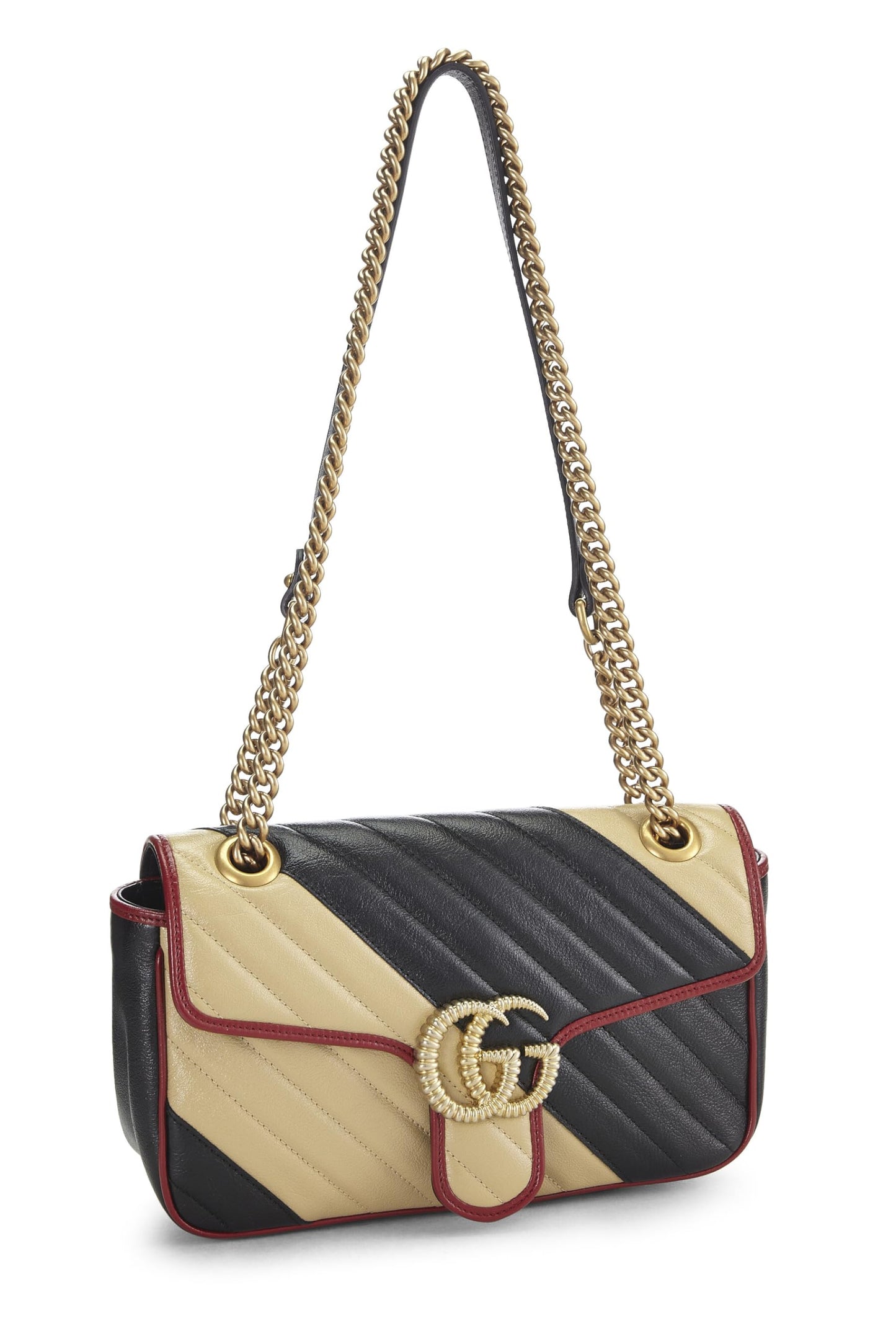 Gucci, sac à bandoulière Marmont en cuir matelassé multicolore d'occasion, multicolore