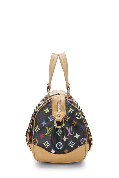 Louis Vuitton, Takashi Murakami x Louis Vuitton Black Monogram Multicolore Courtney MM, Noir