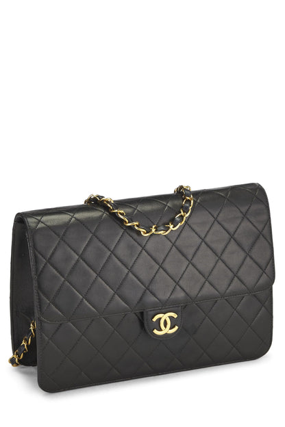 Chanel, Pre-Loved Black Quilted Lambskin Ex Flap Medium, Black