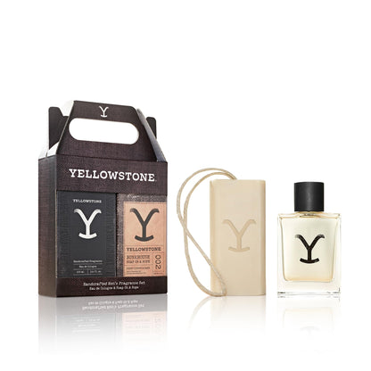 Yellowstone Men's Fragrance & Grooming Gift Set, Eau de Cologne & Artisinal Bar Soap On A Rope - 3.4 fl oz (100 mL) |10 oz