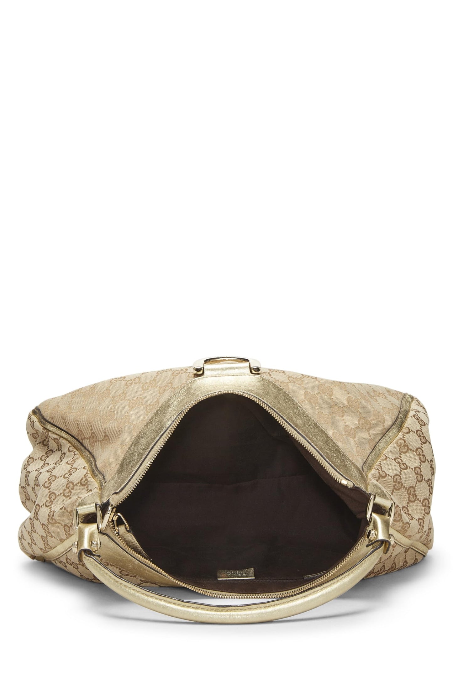 Gucci, Pre-Loved Gold Original GG Canvas D-Ring Abbey Shoulder Bag, Gold