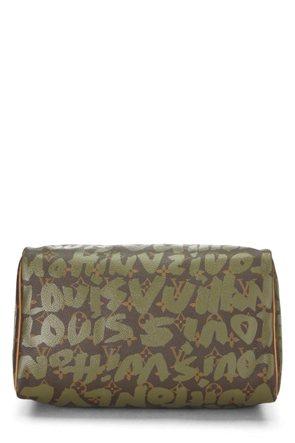 Louis Vuitton, Stephen Sprouse x Louis Vuitton Green Graffiti Speedy 30 d'occasion, vert