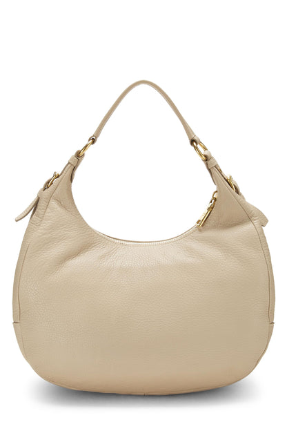 Prada, Pre-Loved Beige Vitello Daino Hobo Medium, Beige