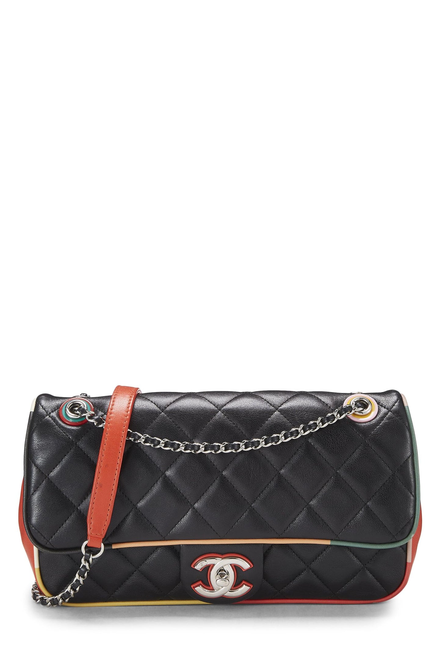 Chanel, Pre-Loved Paris-Cuba Multicolor Calfskin Half Flap Medium, Black