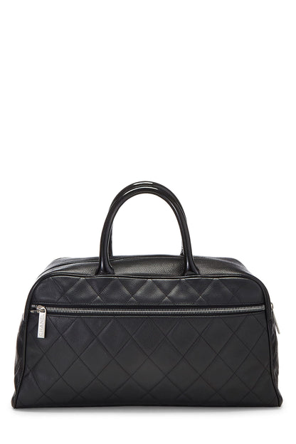 Chanel, Pre-Loved Black Quilted Caviar Bowler Medium, Black