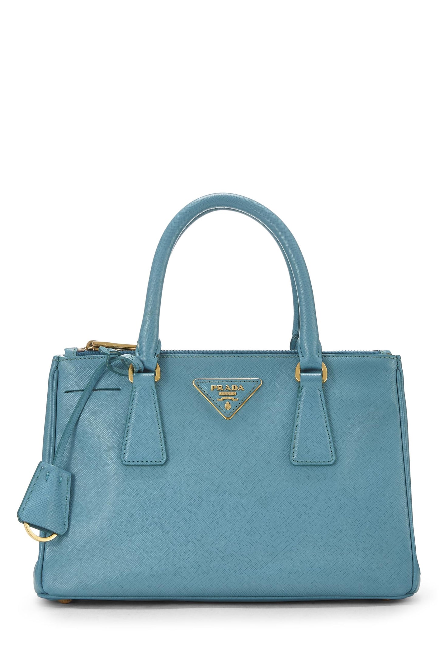 Prada, Bolso ejecutivo pequeño Saffiano azul Pre-Loved, Azul