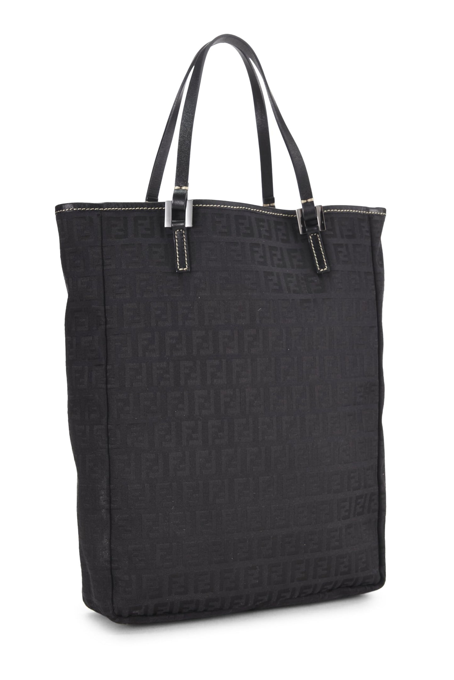 Fendi, Pre-Loved Black Zucchino Canvas Tote Small, Black