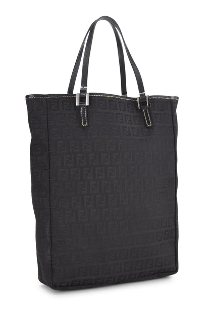 Fendi, sac fourre-tout en toile Zucchino noir d'occasion, petit modèle, noir