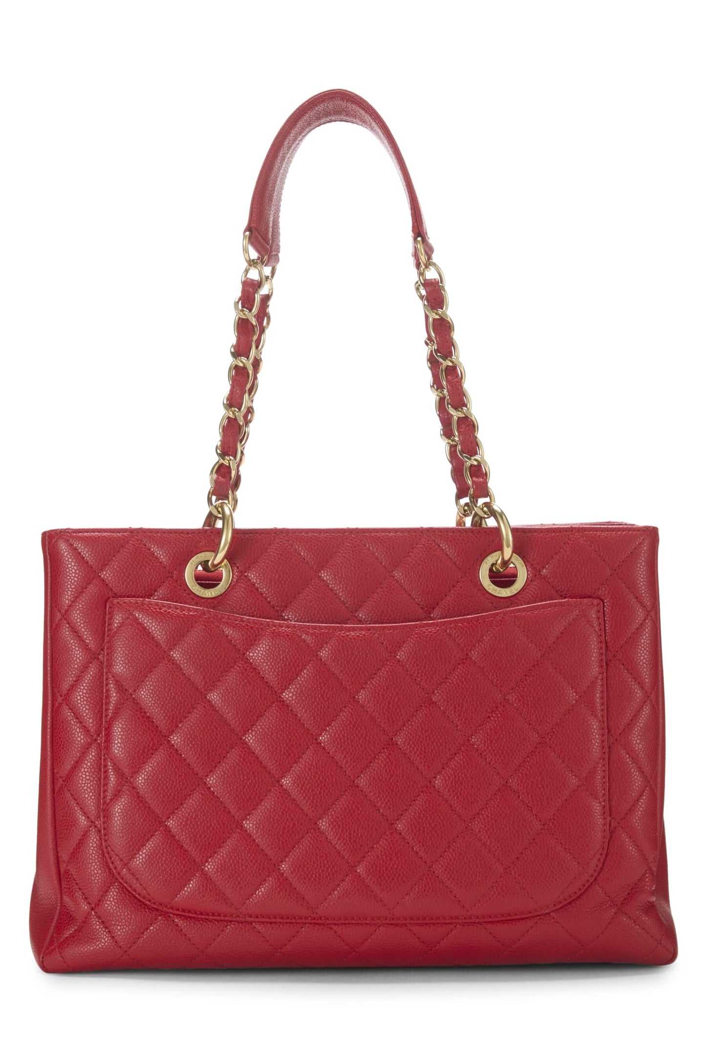 Chanel, Bolso shopping Grand de caviar rojo Pre-Loved (GST), Rojo