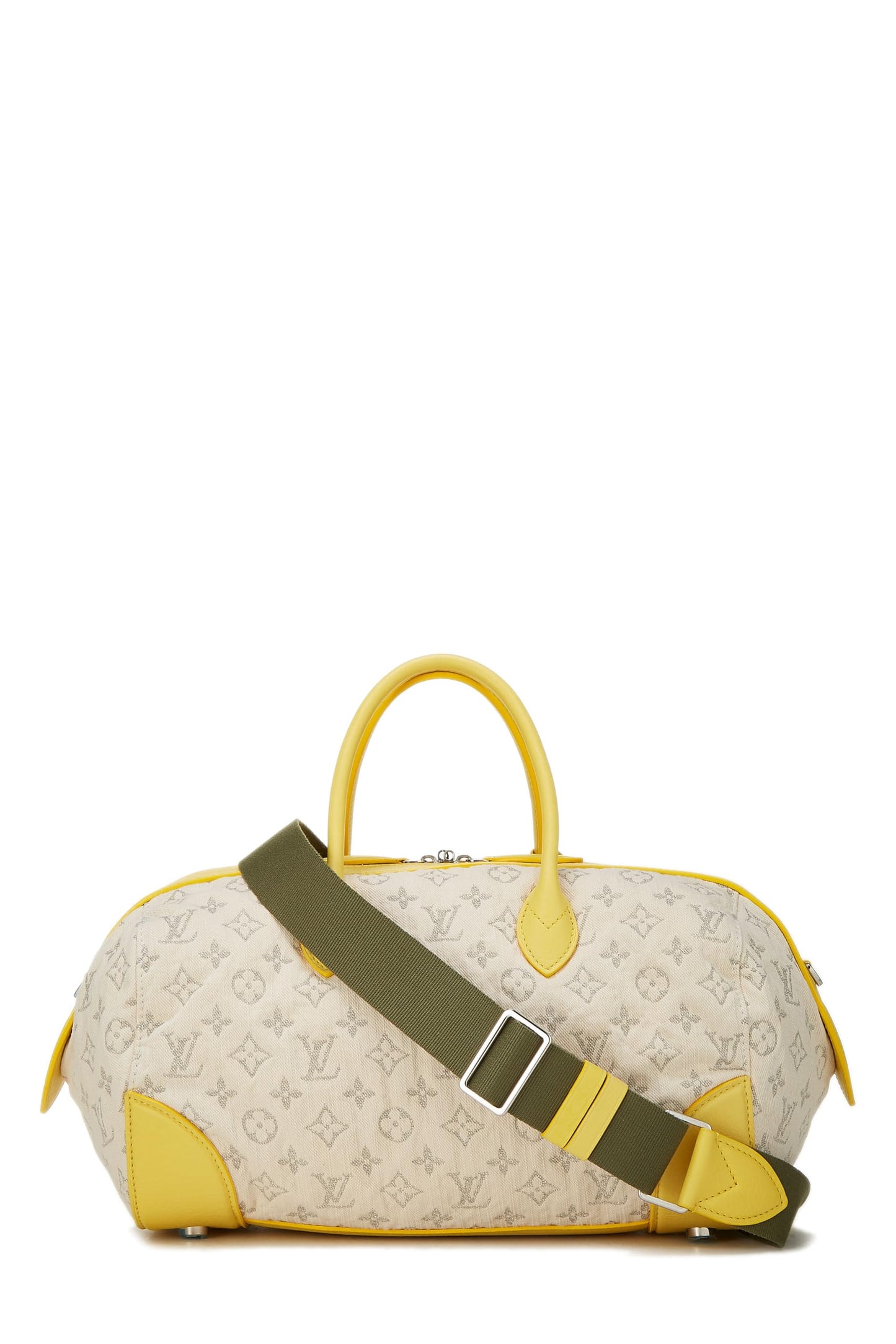 Louis Vuitton, Denim Speedy Round amarillo con monograma Pre-Loved, Amarillo