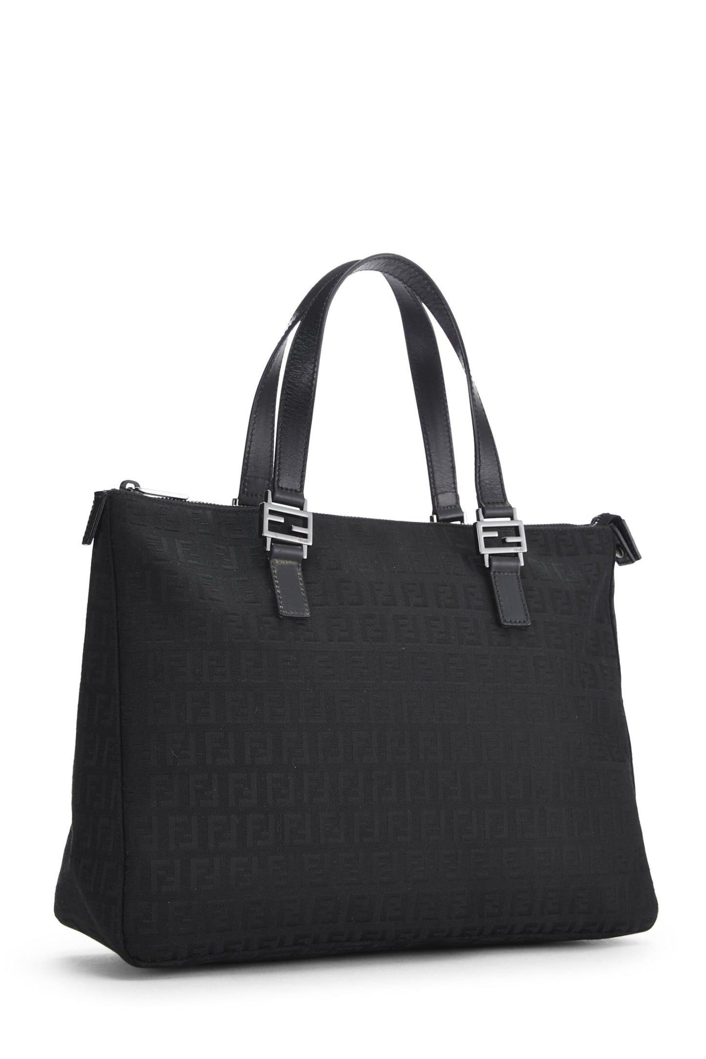 Fendi, Pre-Loved Black Zucchino Canvas Tote Small, Black