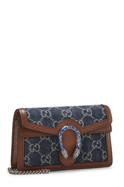 Gucci, Bolso de hombro Mini Dionysus de mezclilla con GG azul Pre-Loved, Azul