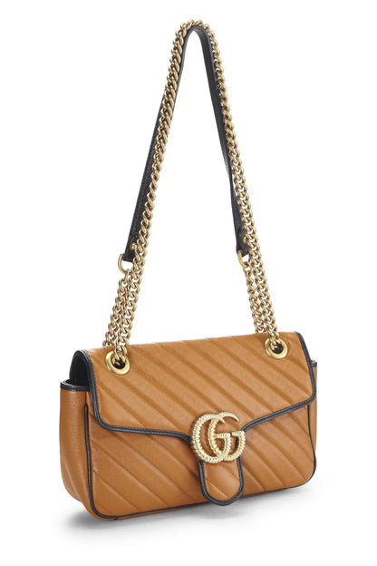 Gucci, sac à bandoulière GG Marmont Torchon en cuir orange d'occasion, petit modèle, orange