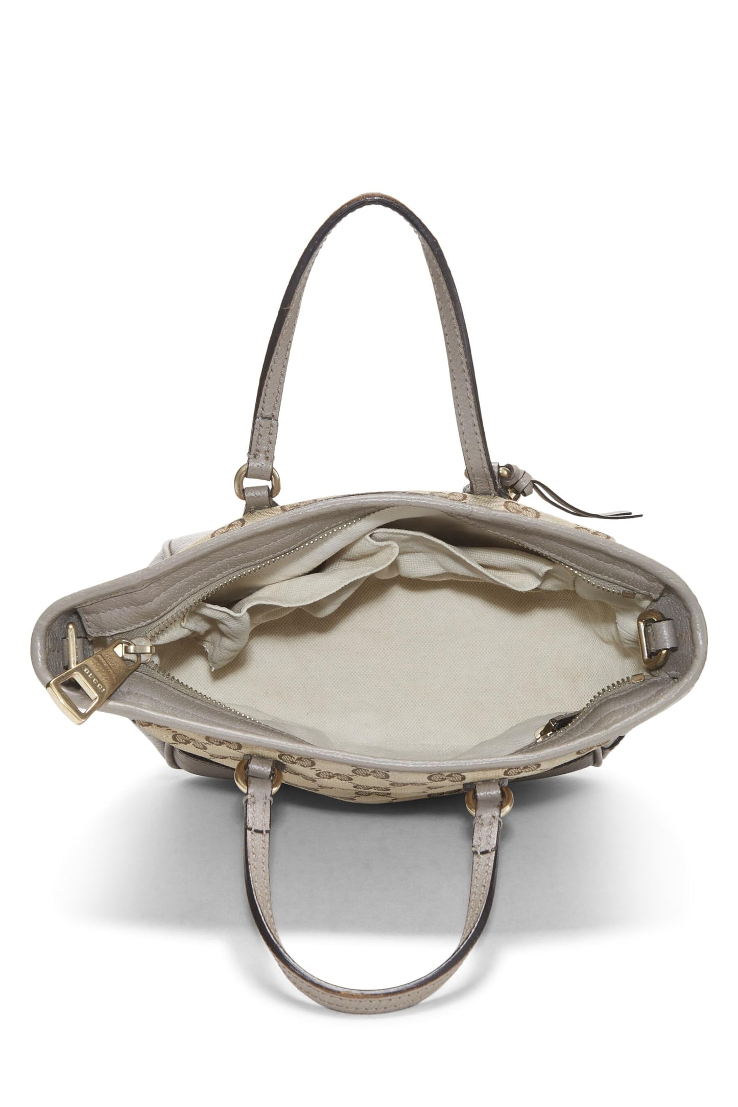 Gucci, sac fourre-tout Bree en toile GG gris d'occasion, petit modèle, gris