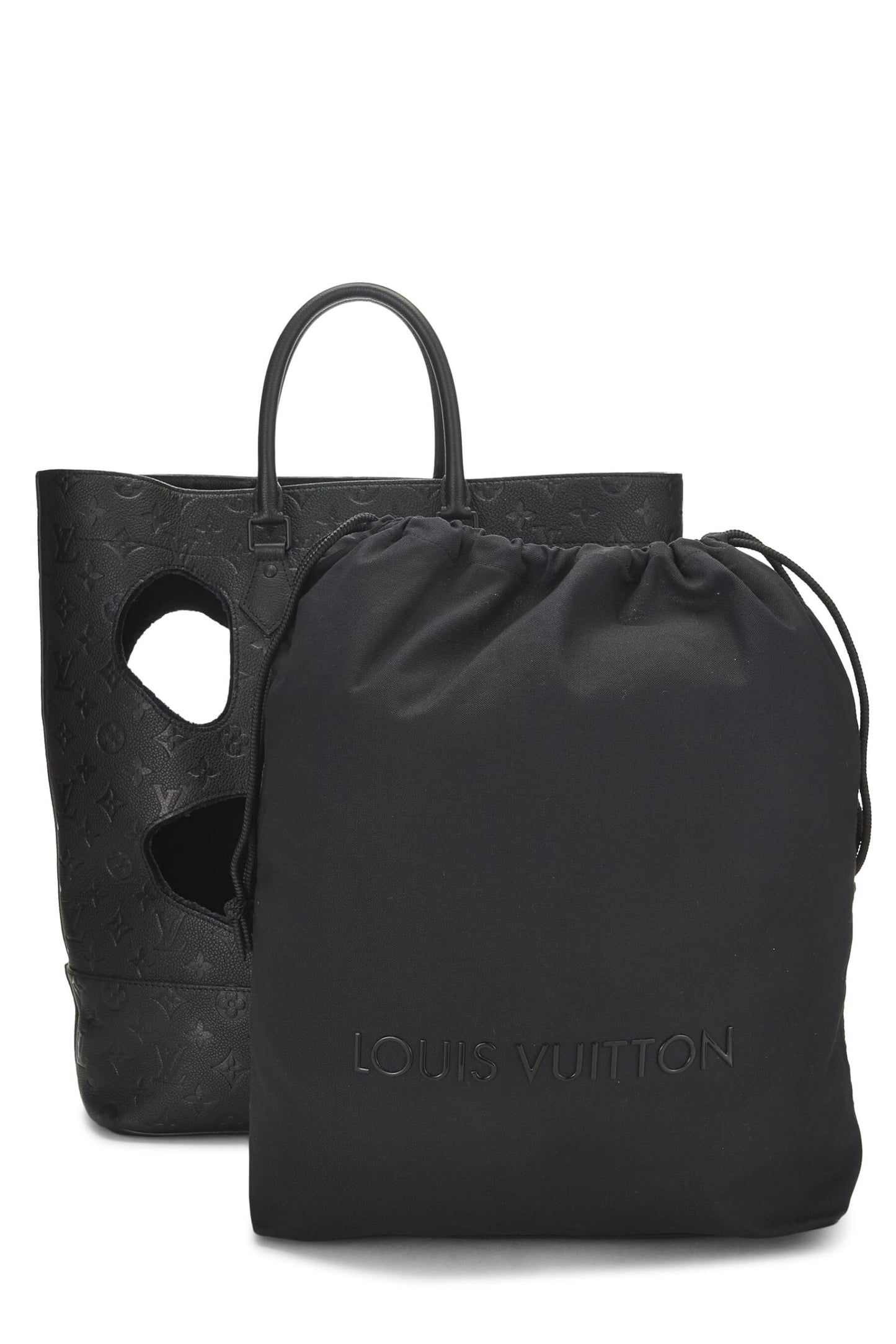 Louis Vuitton, Pre-Loved COMME DES GARÇONS x Louis Vuitton Bolso Empreinte con monograma negro y agujeros, Negro