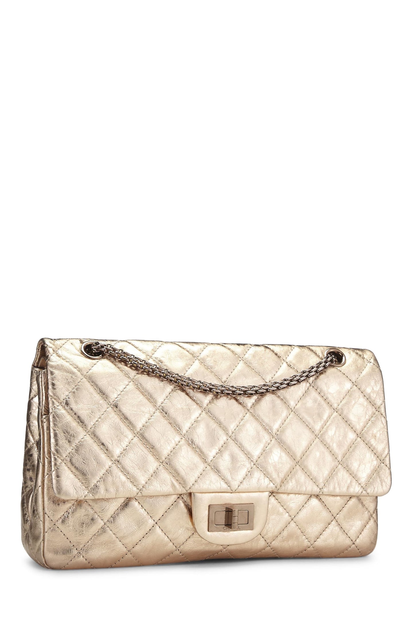 Chanel, Pre-Loved Gold Quilted Lambskin 2.55 Reissue Flap 227, Gold