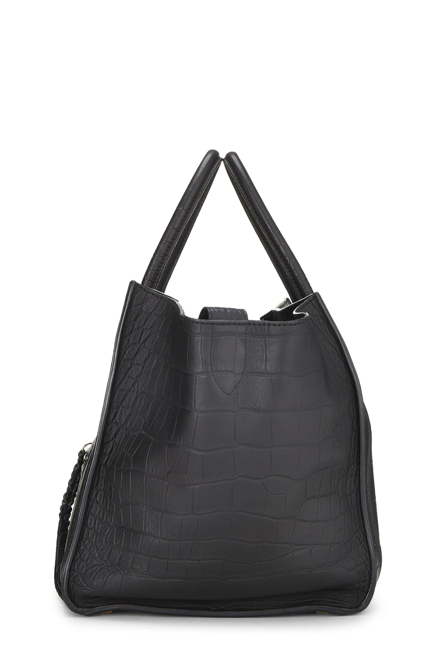 Céline, Phantom Medium crocodile noir gaufré d'occasion, noir