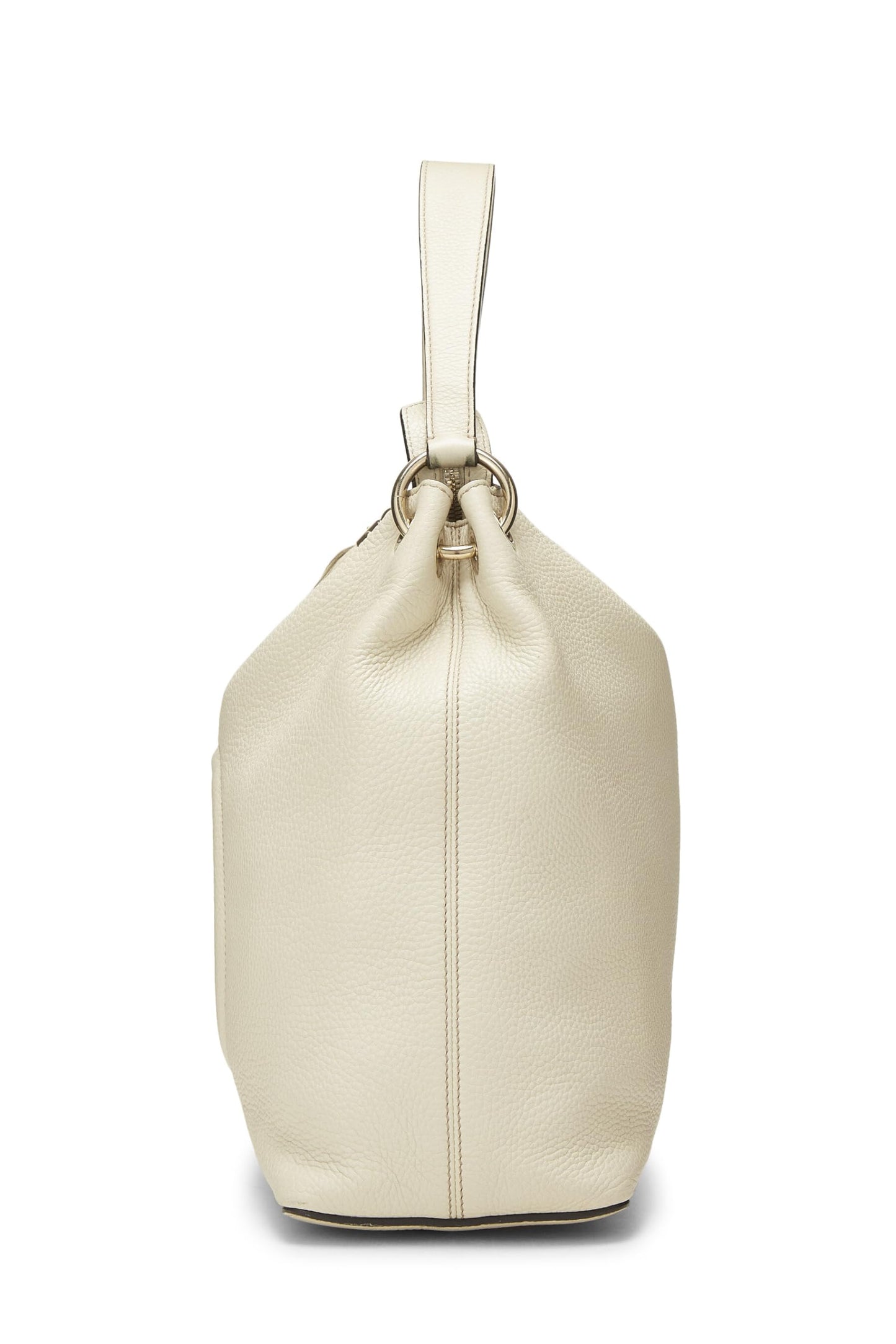 Gucci, Pre-Loved White Leather Soho Convertible Hobo, White