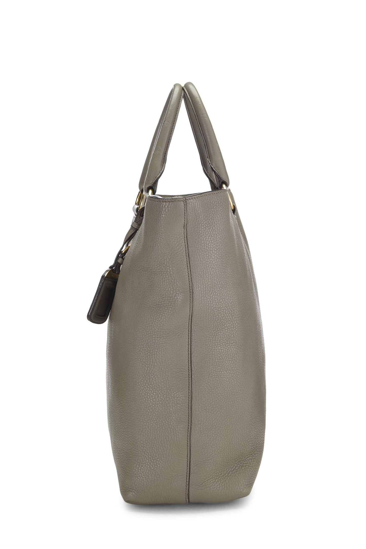 Prada, Cabas Vitello Daino gris pré-aimé, Gris