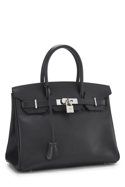 Hermès, Pre-Loved Black Epsom Birkin 30, Negro