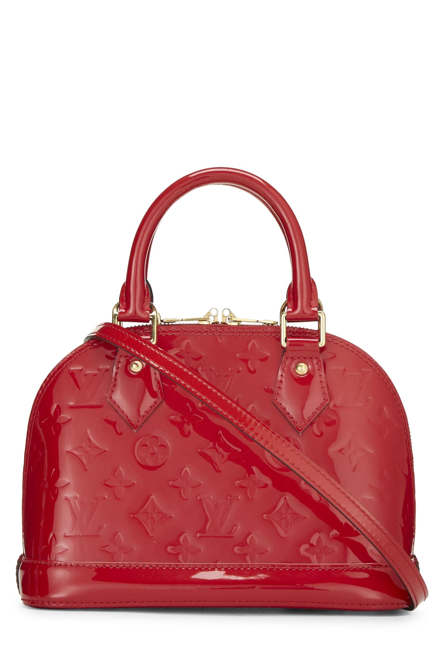 Louis Vuitton, Pre-Loved Cerise Monogram Vernis Alma BB, Rojo