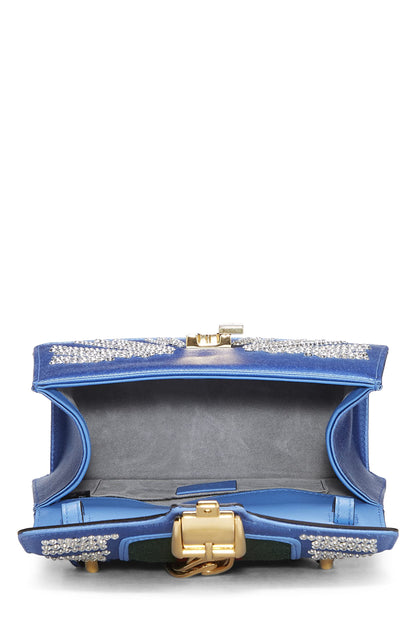 Gucci, Pre-Loved Blue Satin Sylvie Handbag Mini, Blue