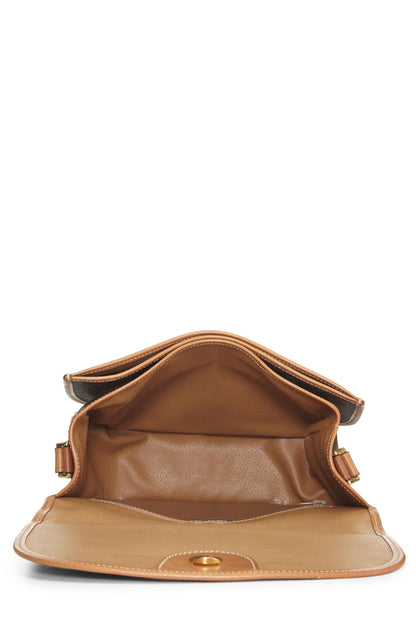 Céline, sac à bandoulière en toile enduite marron Macadam d'occasion, marron