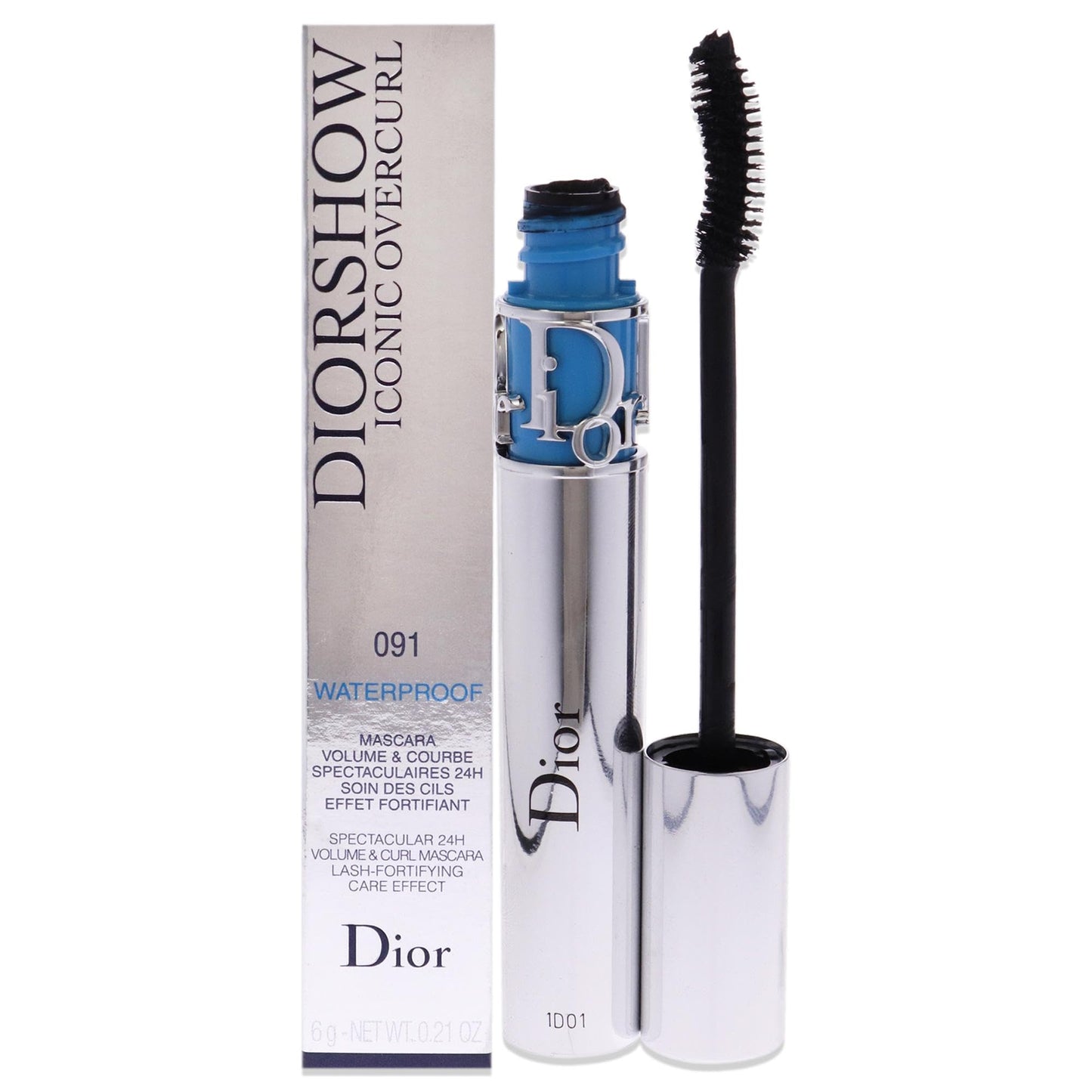 Dior Diorshow Iconic Overcurl Waterproof Mascara Spectacular 24H (091) Black, 0.21 Ounce