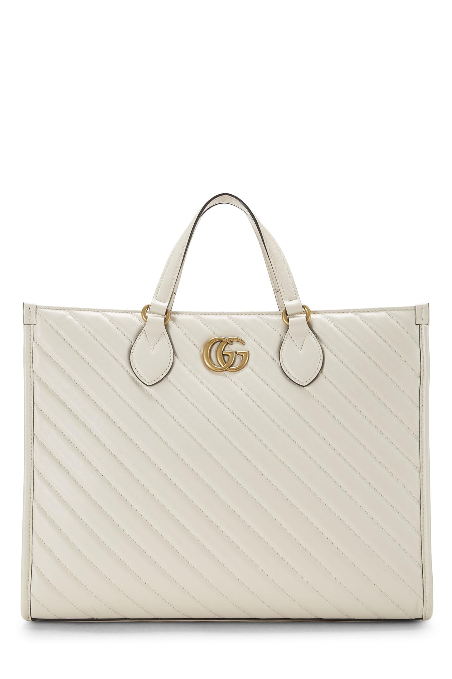 Gucci, sac à main GG Marmont en cuir rose d'occasion, petit, blanc