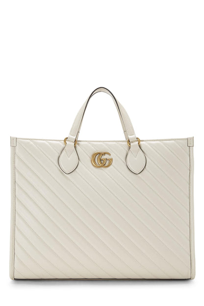 Gucci, Pre-Loved Pink Leather GG Marmont Top Handle Bag Small, White