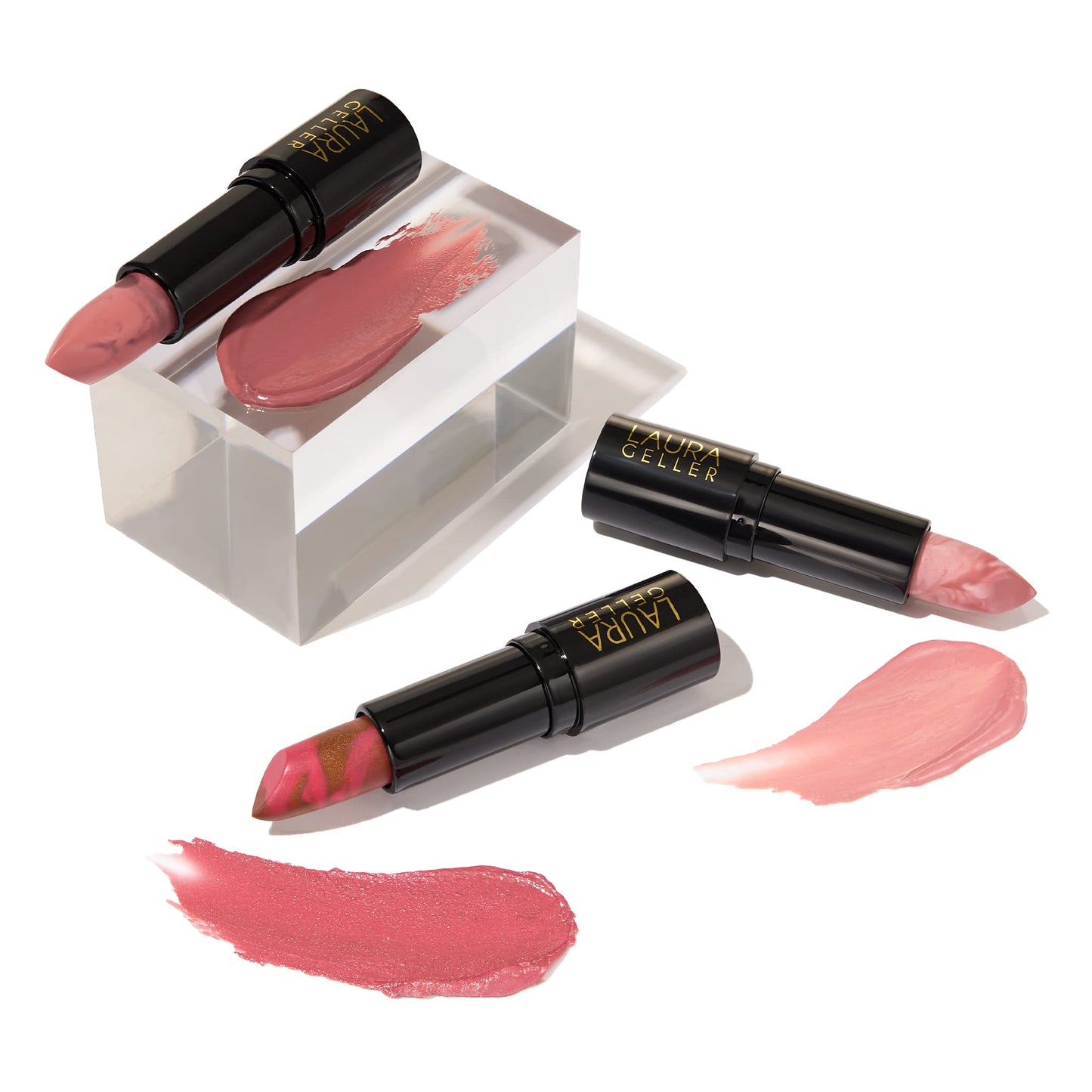 LAURA GELLER NEW YORK Italian Marble Sheer Hydrating Lipstick Trio (3 PC) - Berry Vanilla, Honey Bun, Strawberry Toffee