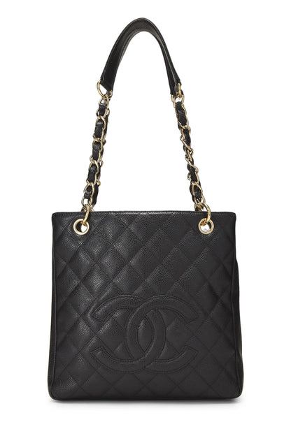 Chanel, sac cabas matelassé noir Caviar Petite d'occasion (PST), noir