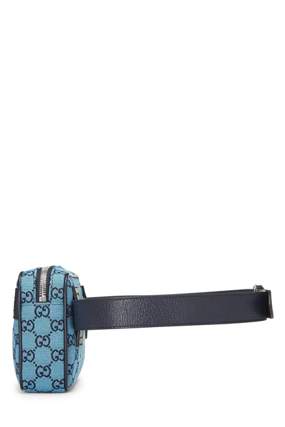 Gucci, sac ceinture Marmont en toile GG bleue d'occasion, bleu