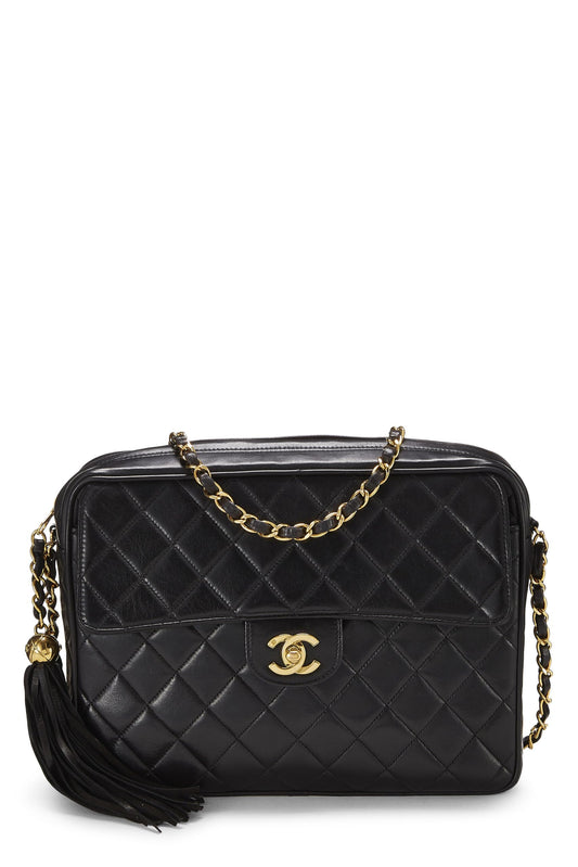 Chanel, Pre-Loved Black Quilted Lambskin Pocket Camera Bag Large, Black