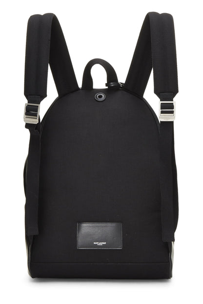 Yves Saint Laurent, Pre-Loved Black Coated Canvas City Backpack, Black