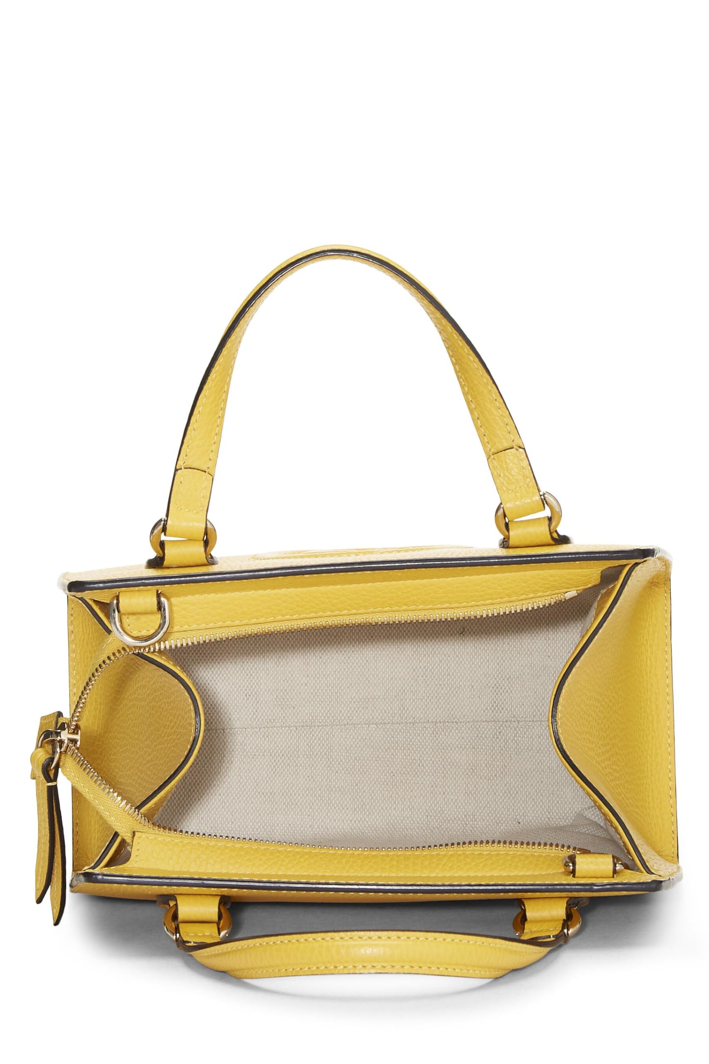 Gucci, Pre-Loved Yellow Grained Leather Soho Handbag, Yellow