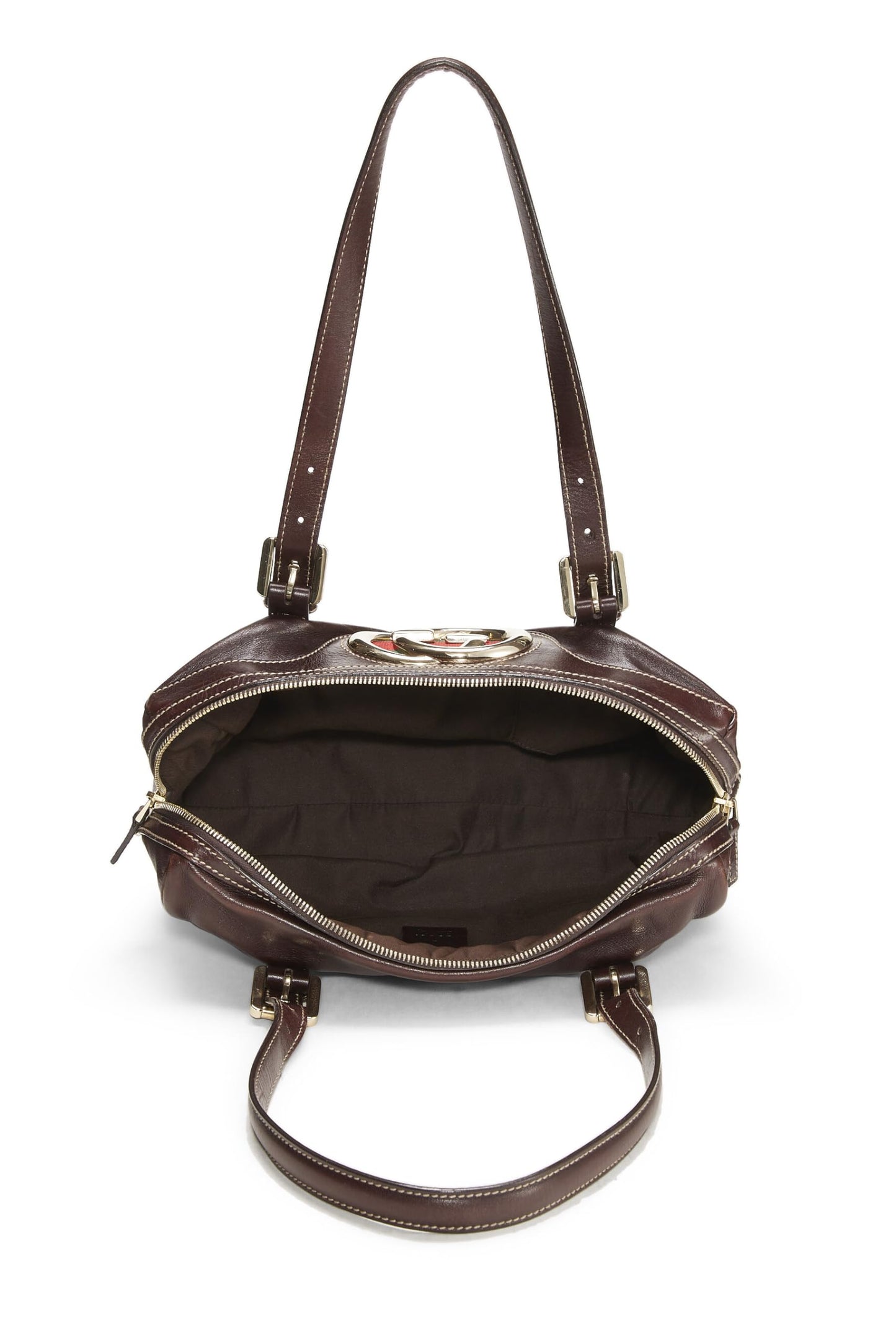 Gucci, Pre-Loved Brown Leather Britt Boston Handbag, Brown