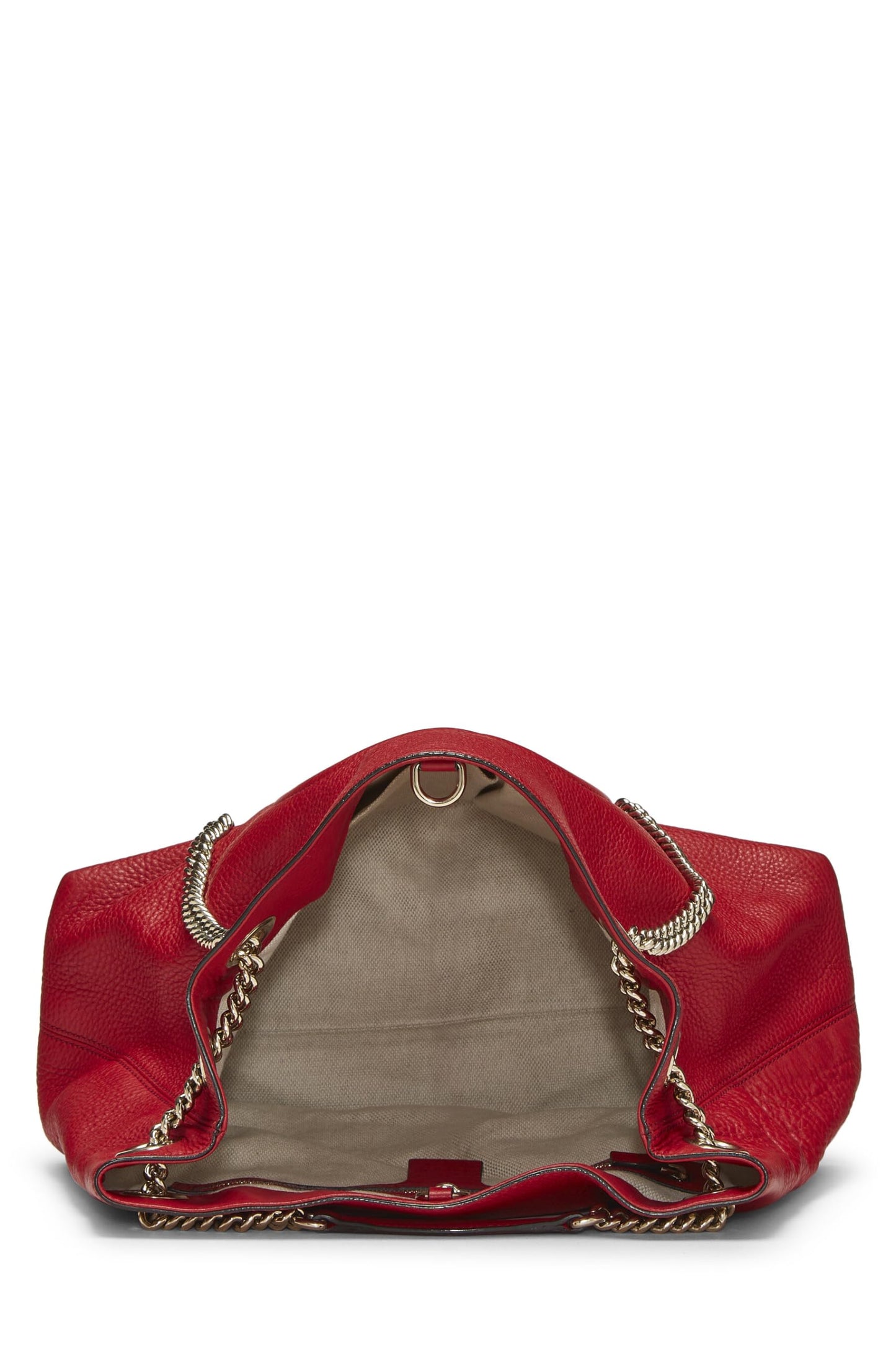 Gucci, Pre-Loved Red Leather Soho Chain Tote, Red