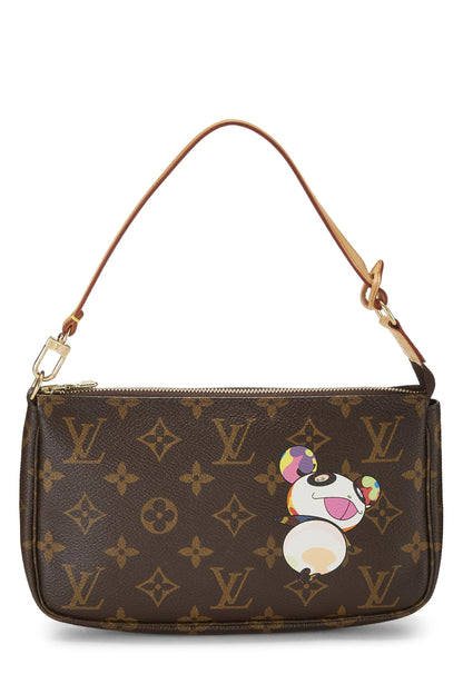 Louis Vuitton, Pre-Loved Takashi Murakami x Louis Vuitton Monogram Canvas Panda Pochette Accessoires, Brown