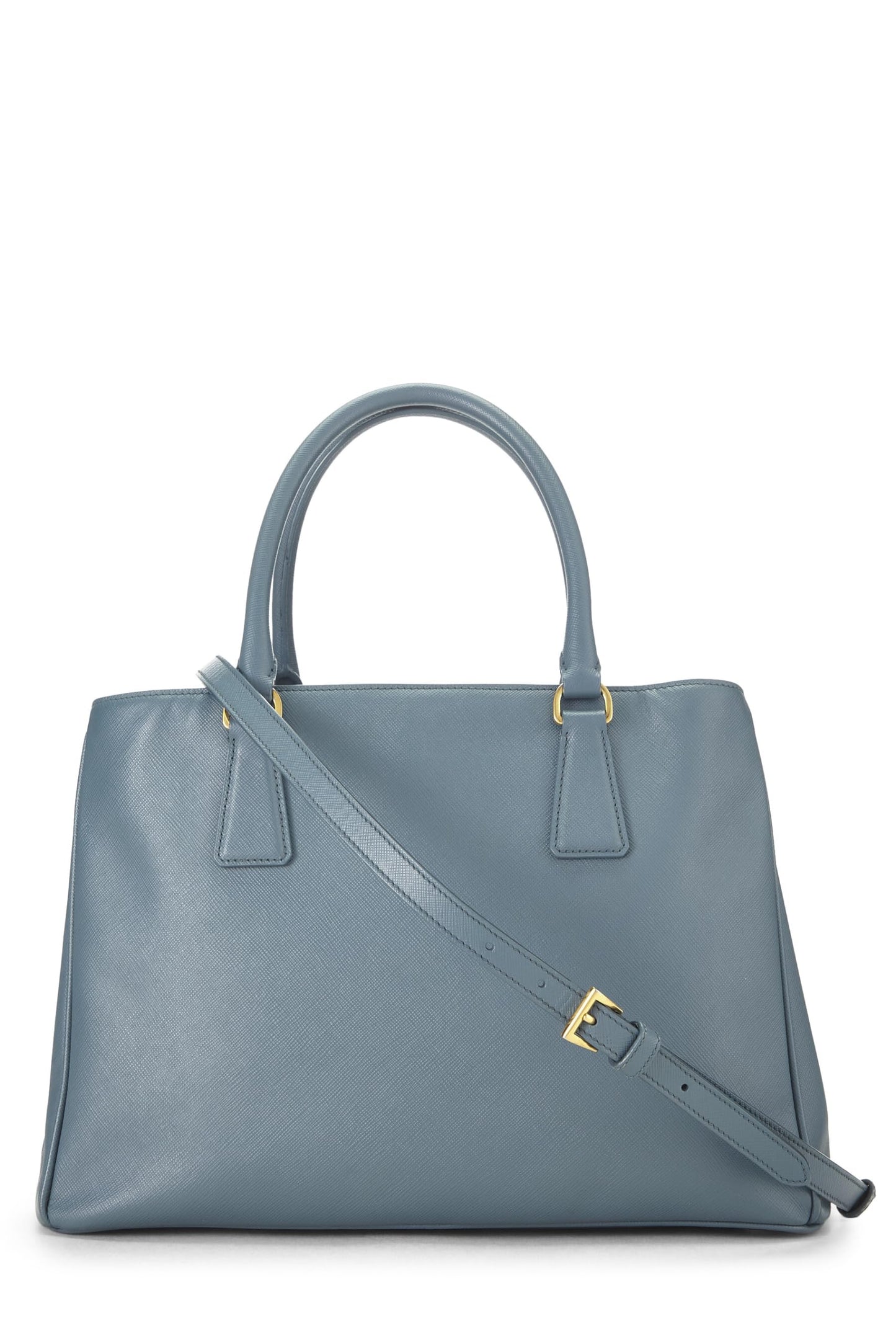 Prada, Bolso ejecutivo mediano Saffiano azul Pre-Loved, Azul