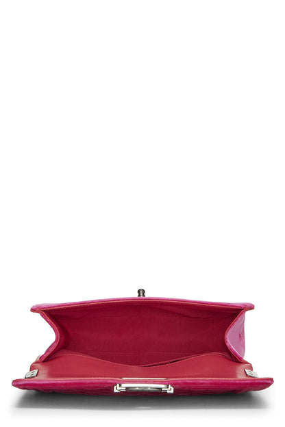 Chanel, sac Boy Medium en velours matelassé rose d'occasion, rose