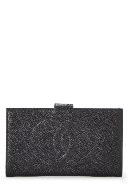 Chanel, Pre-Loved Black Caviar Timeless 'CC' Long Wallet, Black