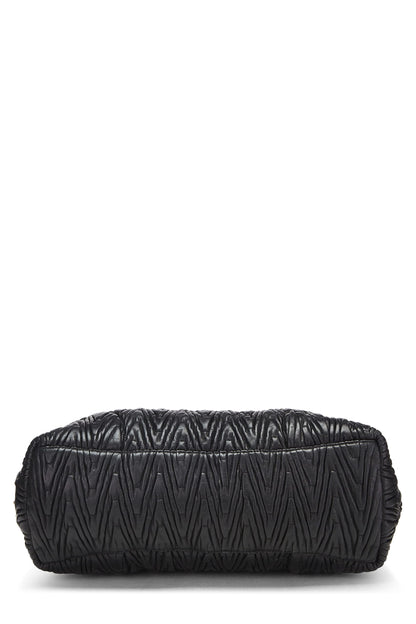 Prada, sac à main en nappa noir Chevron Antik d'occasion, noir